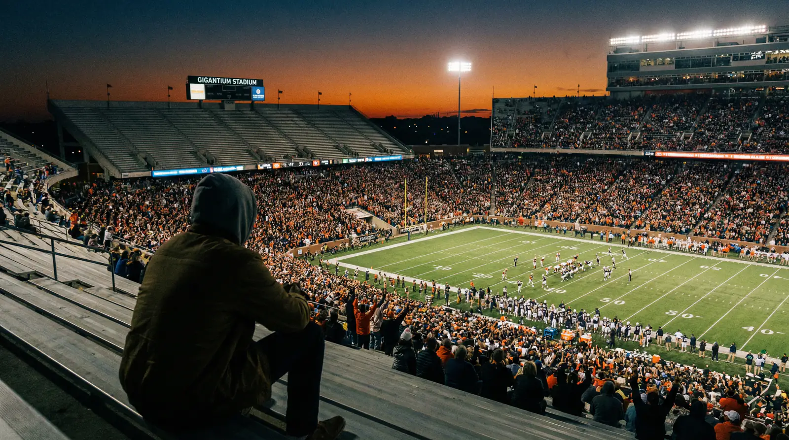 Football crowd in a stadium representing public betting opinion to fade against