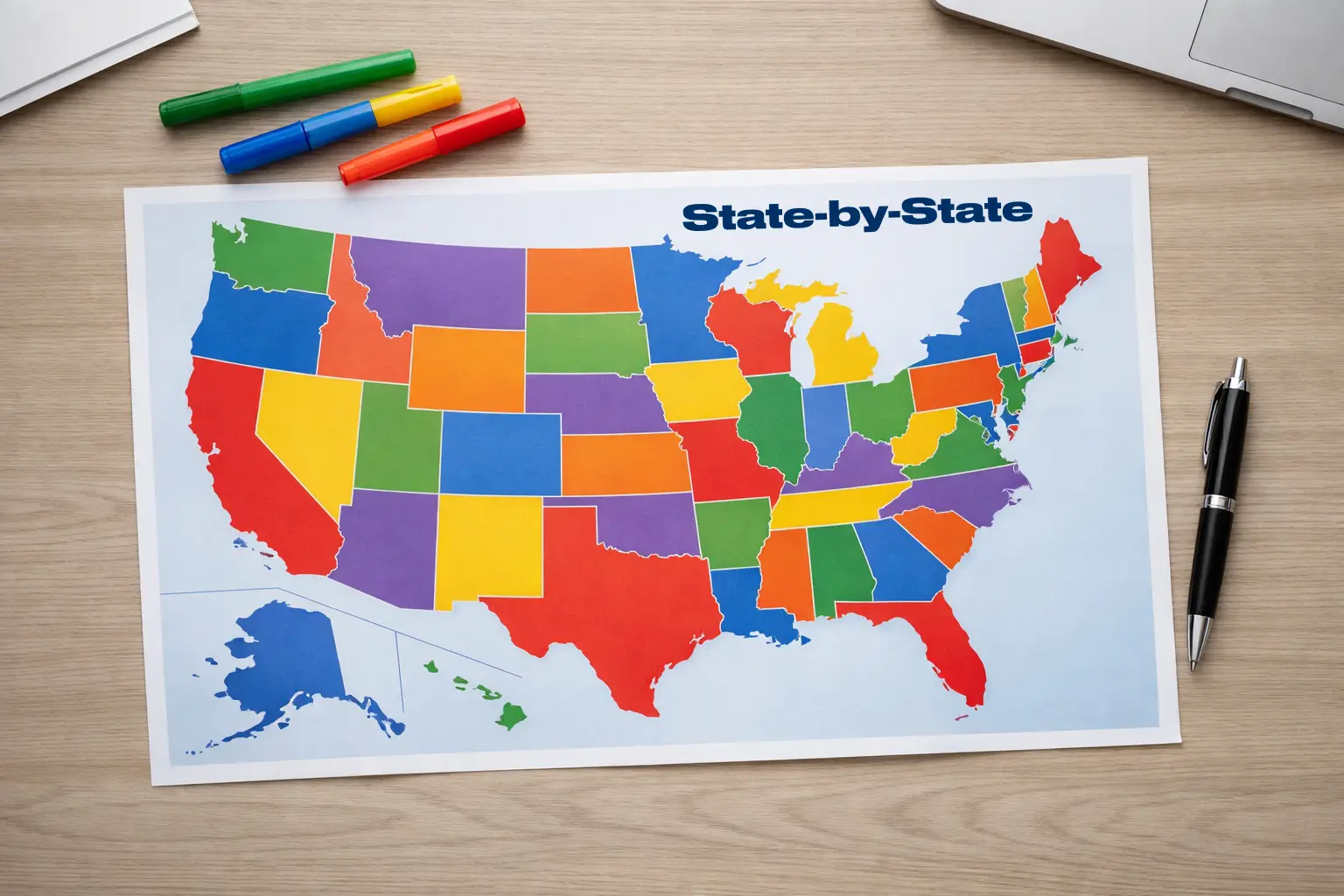 Map of United States with highlighted regions