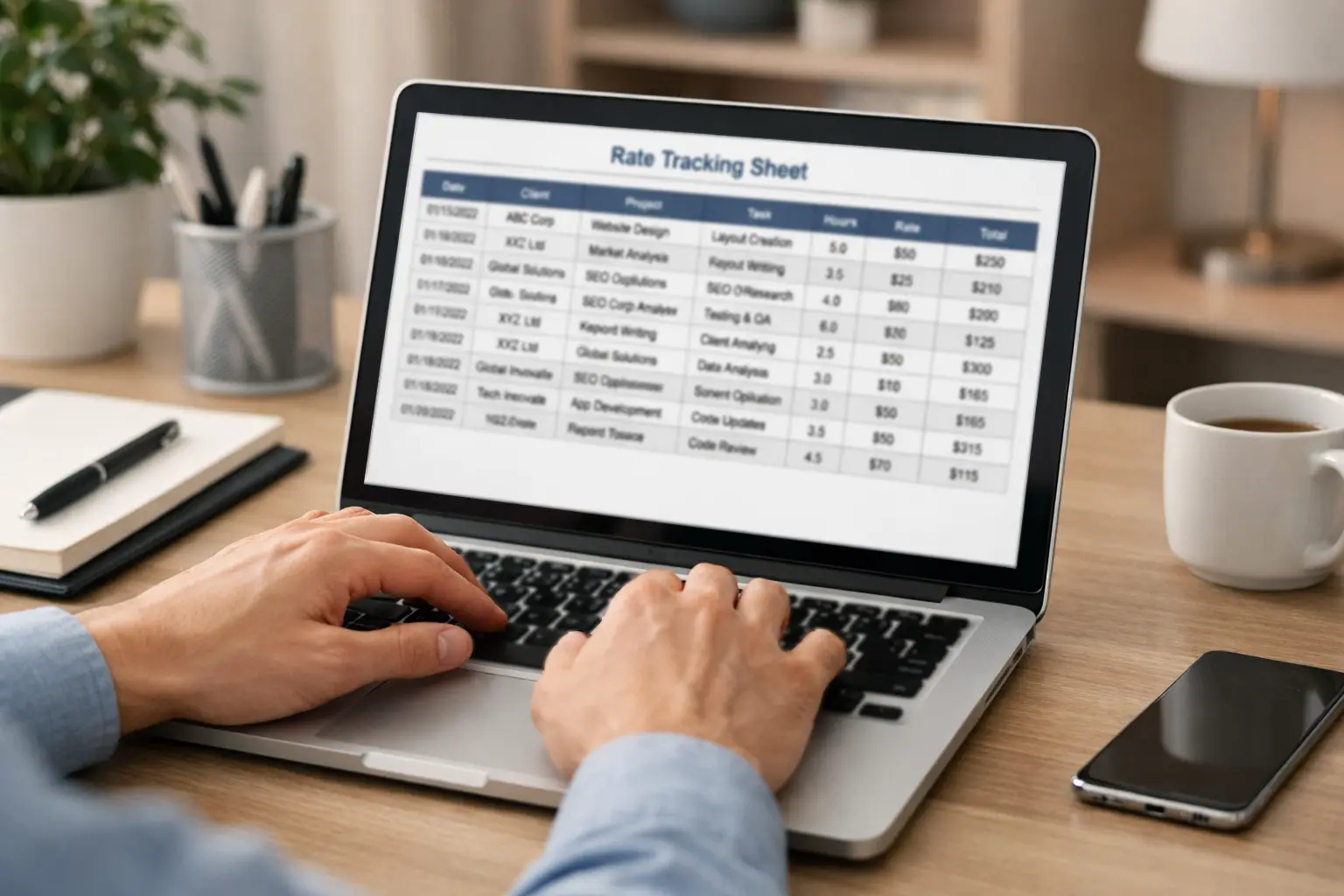 Spreadsheet on laptop showing betting records