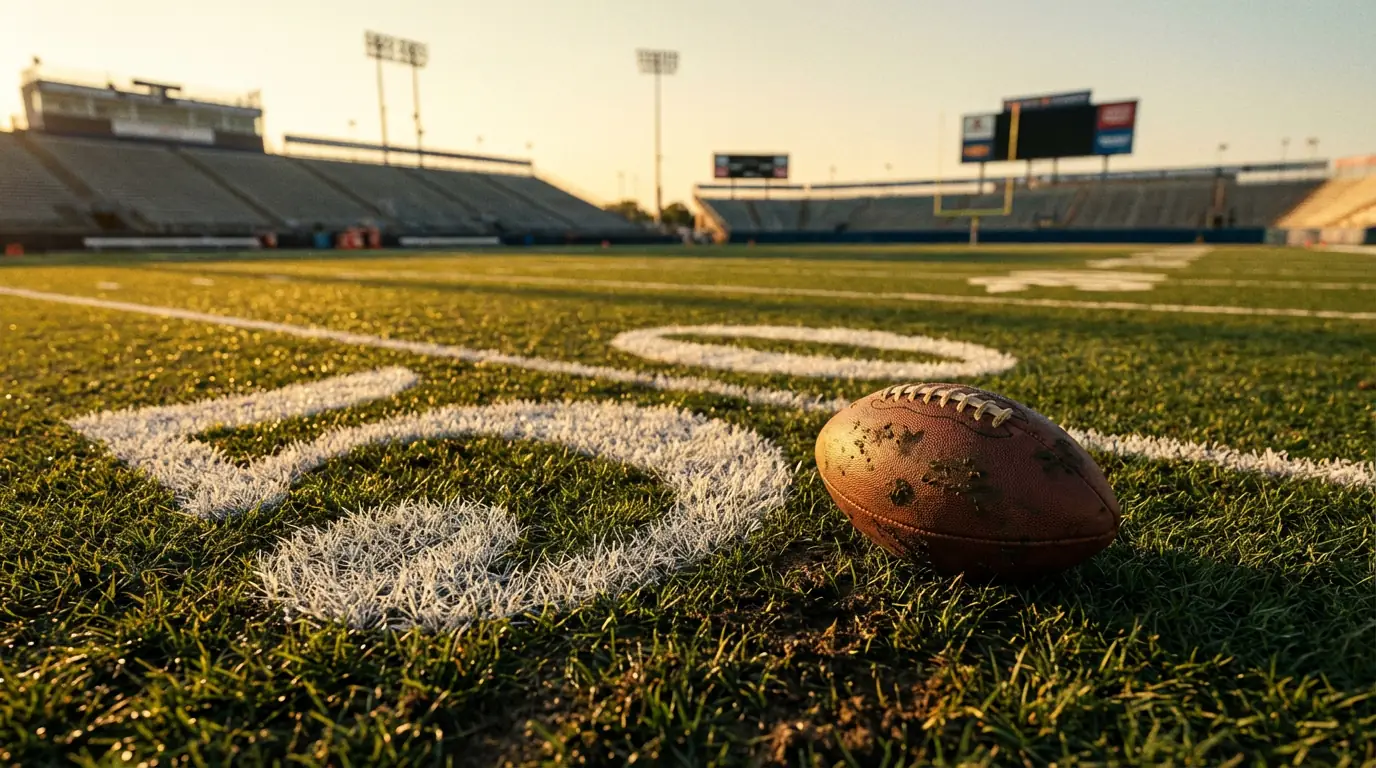 NFL football field with yard line markers emphasizing key betting numbers 3 and 7